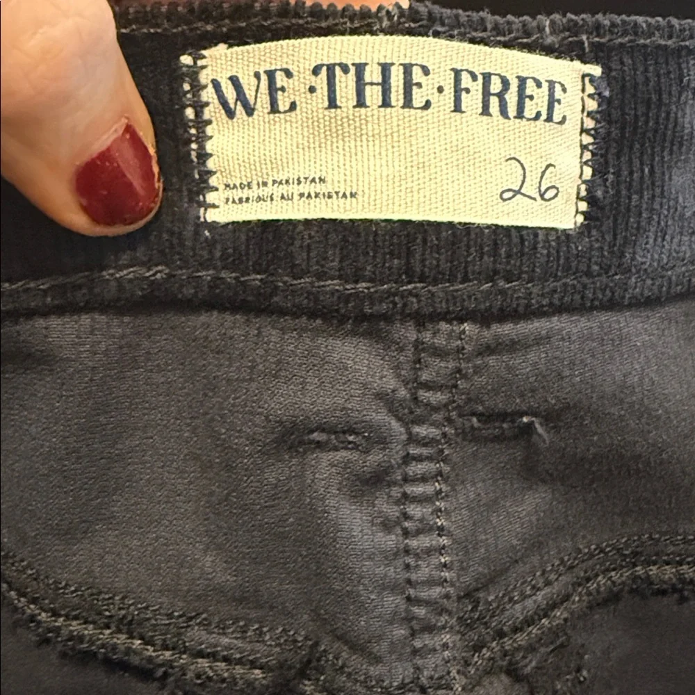 Free People Risk Taker Corduroy Straight black Size 26‎ Women's Pants NWT